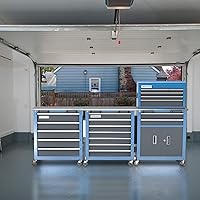 Vista 8 de LARBANKE 3 Different Types Tool Chest Combination,Rolling Tool Chest with Stainless Countertop,Tool Cabinet with Connection Buckle,Wheels and Foot
