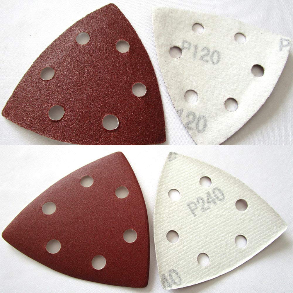 Disco de lijado triangular de 100 Uds, 90mm, lijadora Delta, gancho, papel de lija, herramientas abrasivas para lijar, grano 40-2000,120