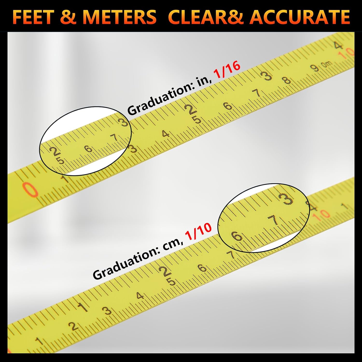 1 Pcs 98ft/30m Open Reel Steel Long Tape Measure, Heavy Duty 1/2" Nylon-Coated Blade with Dual Inch & Metric Scale, Tape Measure for Construction, Surveying, Concrete Work, Orange