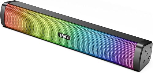 OOYY Barra de sonido portátil todo en uno con luces LED dinámicas, altavoz Bluetooth inmersivo para TV, música y juegos en casa