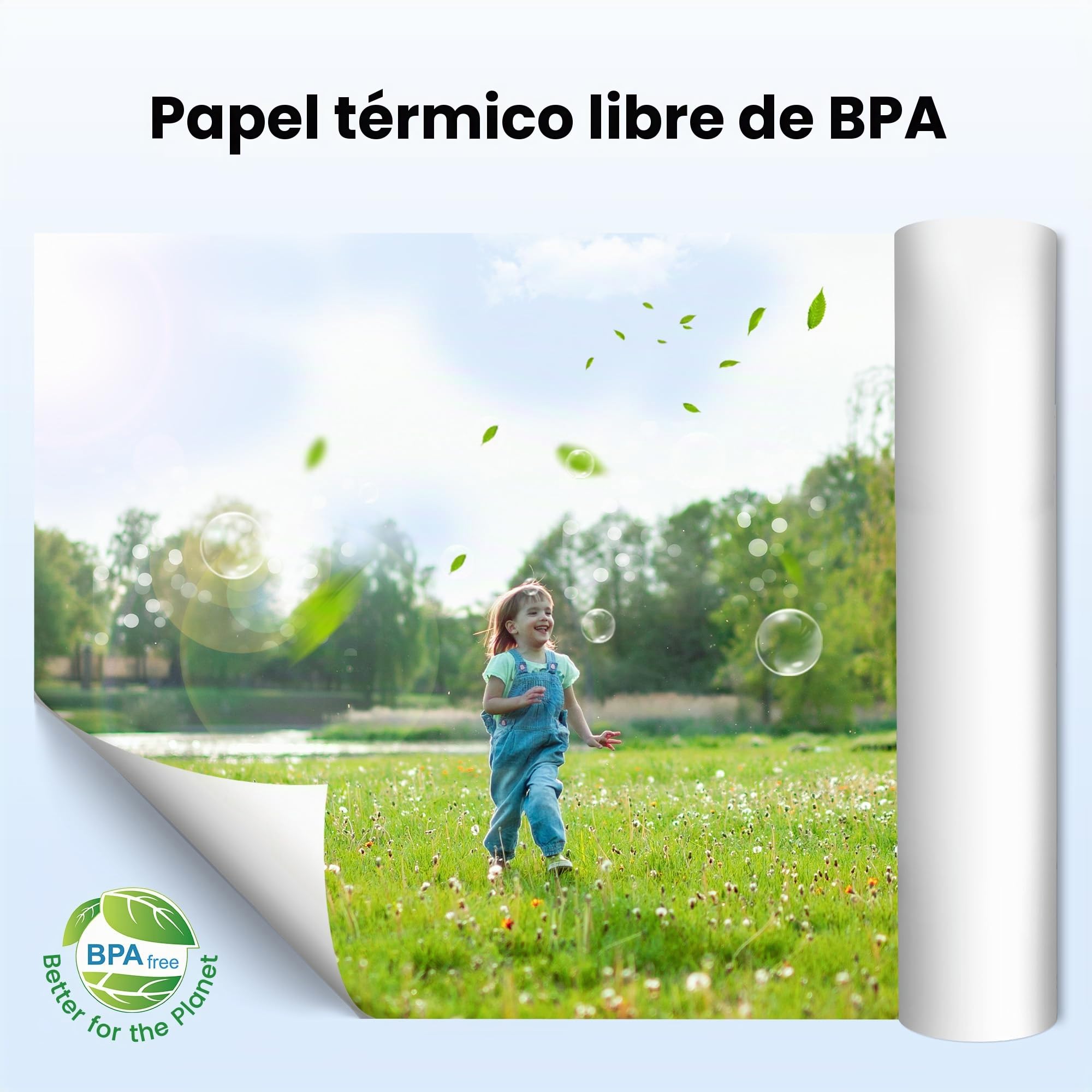 Phomemo Papel de Impresión Térmica A4 4 Rollos, 210x297 mm, Sin Bisfenol A