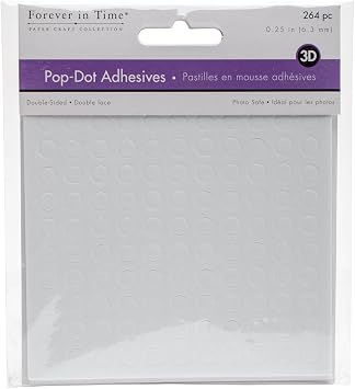 Forever in Time 3D Pop Dots for Scrapbook, 264-Piece, 0.25"