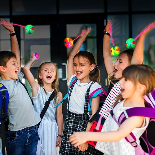 Miniatura 5 de 24 bolas de 2.6 pulgadas con luces LED intermitentes sensoriales intermitentes con punta intermitente, juguetes sensoriales que brillan para la