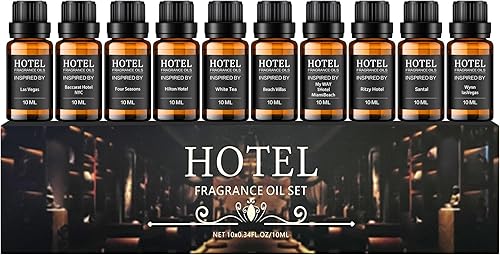 Hotel Collection Diffuser Essential Oil Gift Set,Hotel Scents for Home,Stress Relief Air Freshening,My Way,The Beach Villas and Other Luxury Hotel Scents