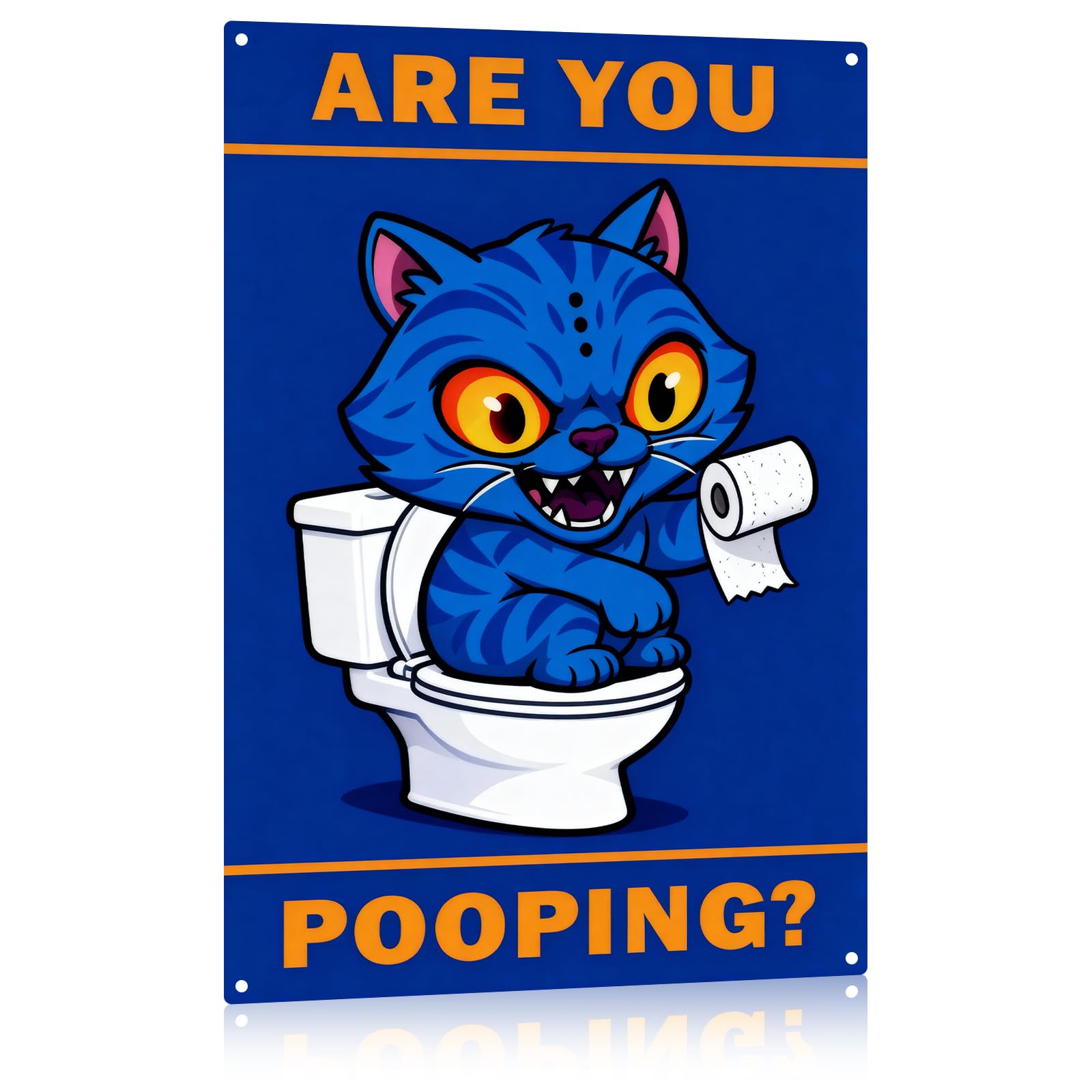 Funny Demon Tiger Bathroom Tin Sign, Are You Pooping, Toilet Restroom Decor | Funny demon tiger bathroom decor, are you pooping sign, toilet humor wall art, restroom decor, bathroom wall art, 8x12 inch