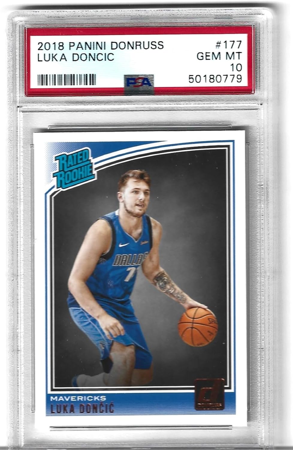 PSA 10 LUKA DONCIC BASKETBALL ROOKIE CARD DONRUSS #177 GRADED PSA GEM 10 DALLAS SUPERSTAR PLAYER