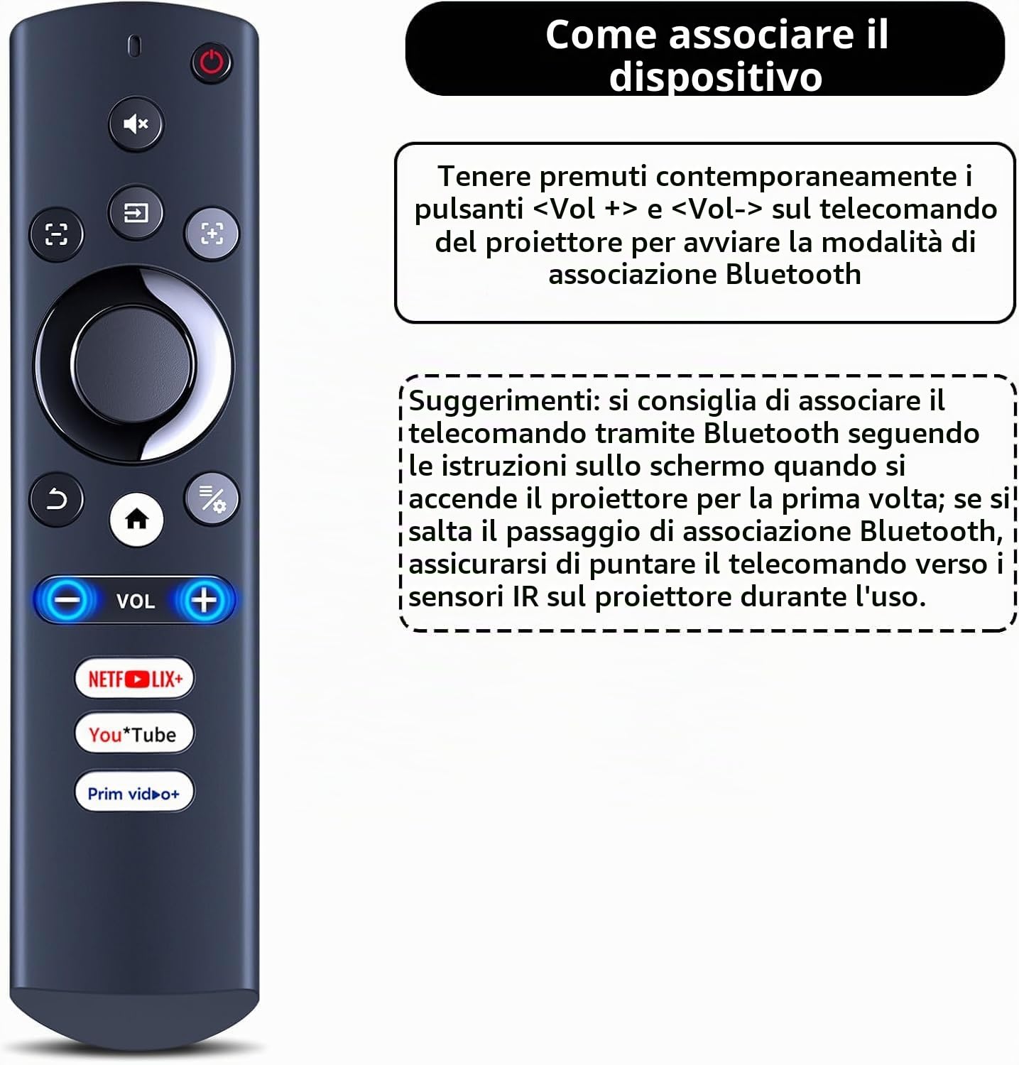 Telecomando di ricambio per proiettore ONOAYO ONO3 Pro, per proiettore AKIYO O1, HOPVISION H11