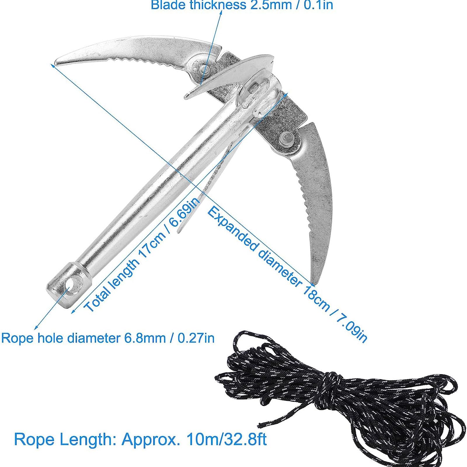 TONGNENGLIU Fishing Water Grass Knife Anchor Knife Foldable Cutter Pond Rake Sawtooth Anchor for Beaches Fishing Gadgets Supplies (Four Hook Grass Knife)