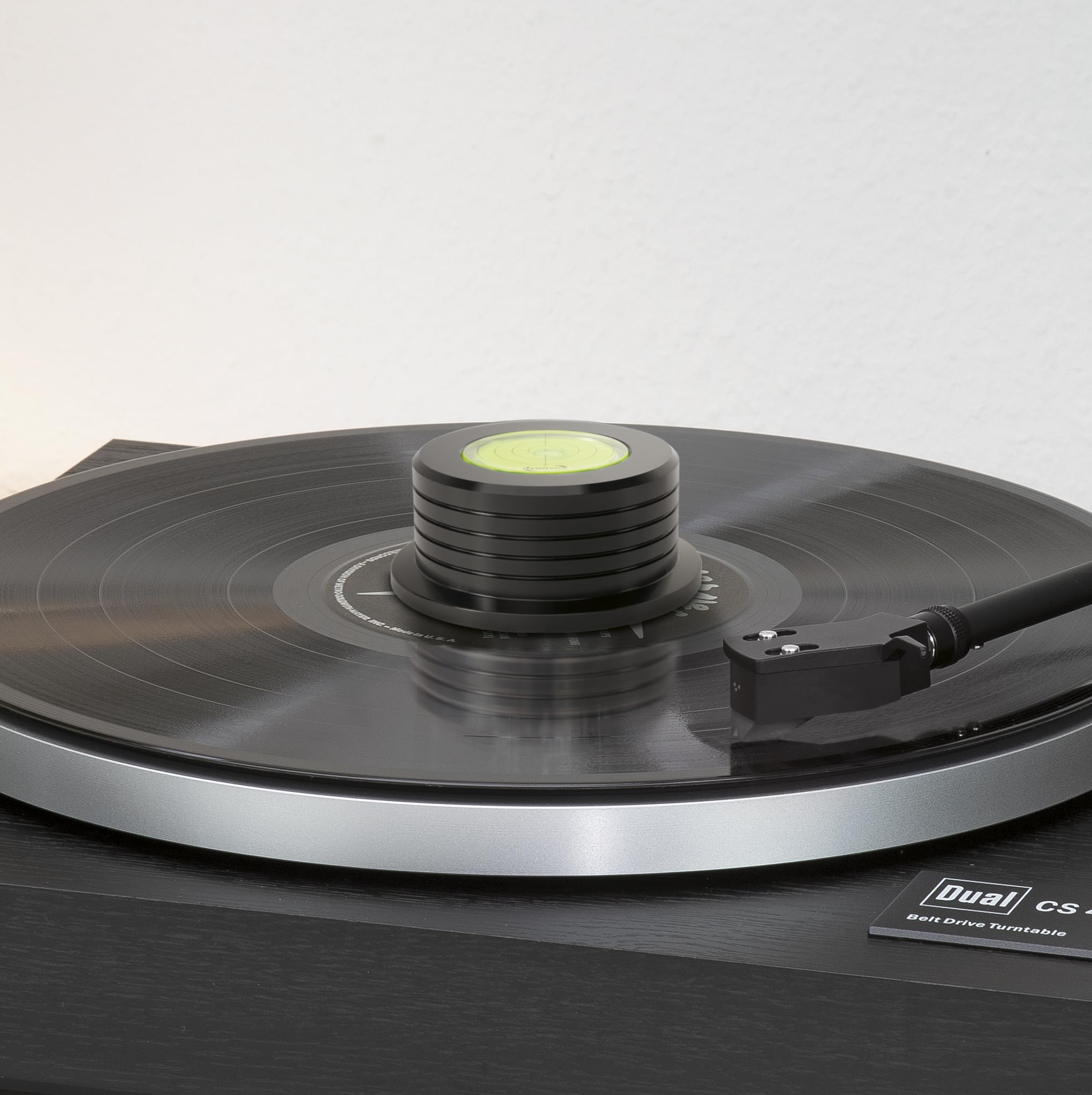 Dynavox PST260 - Peso piatto in alluminio con libellula, 260 g, stabilizzatore per giradischi, in vinile, per attenuare la risonanza e migliore campionamento, Nero