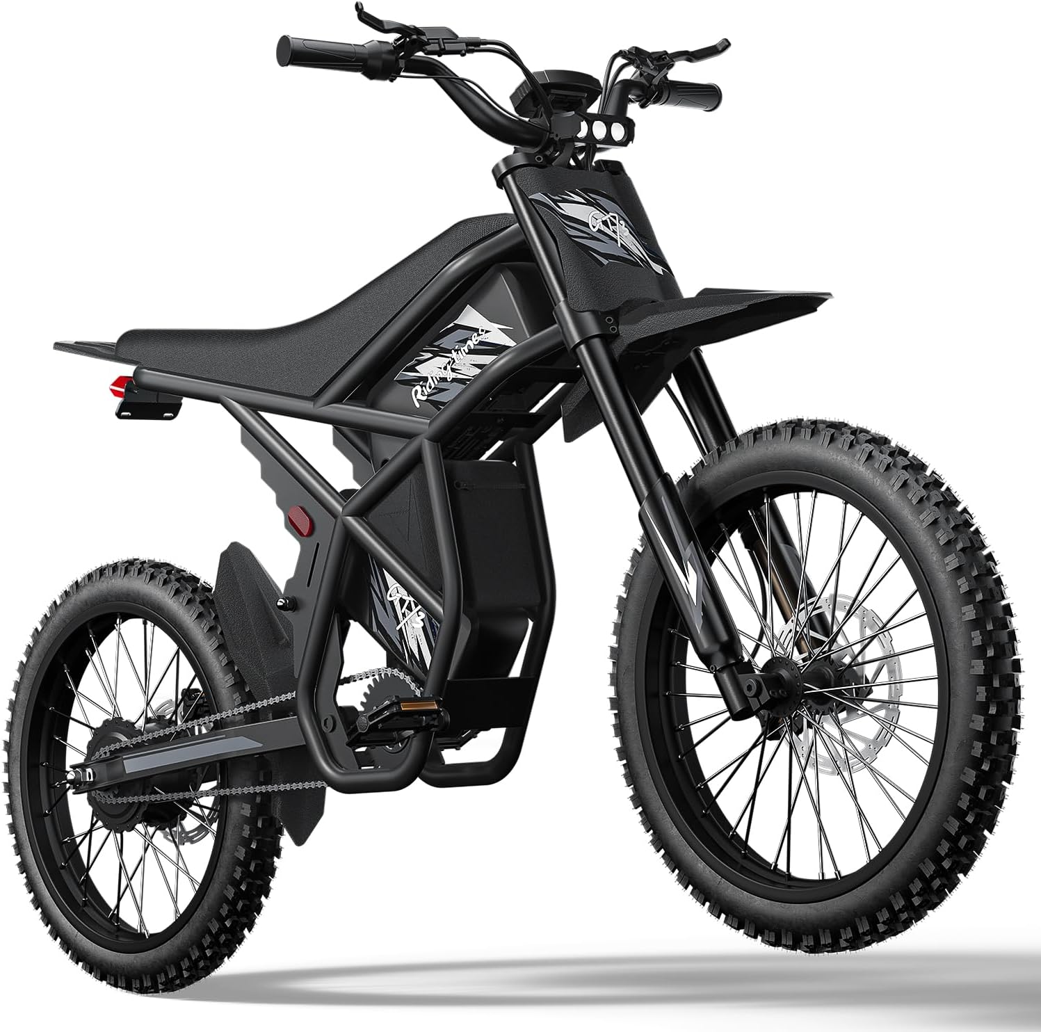Bootime GT73 Electric Dirt Bike for Adults, 2000W Electric Bike,37MPH/85Mile Range,1747Wh(48V 18.2AH*2) Removable Batteries,25" x2" Motorcycle Tires,Dual Hydraulic Brakes & Full Suspension