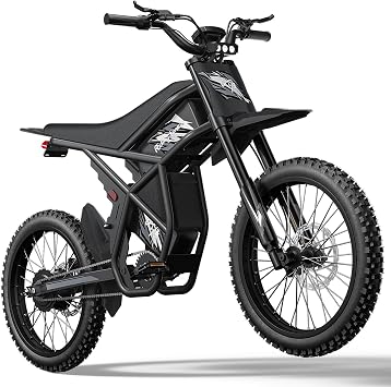 Bootime GT73 Electric Dirt Bike for Adults, 2000W Electric Bike,37MPH/85Mile Range,1747Wh48V 18.2AH*2 Removable Batteries,25" x2" Motorcycle Tires,Dual Hydraulic Brakes & Full Suspension