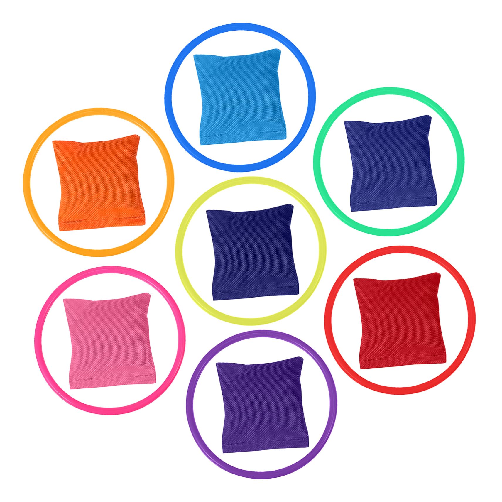 BESPORTBLE 1 Set Ring Toss Game with Bean Bags Lightweight and Toss Rings for Indoor and Outdoor Fun for Family Gatherings and Parties Random Color