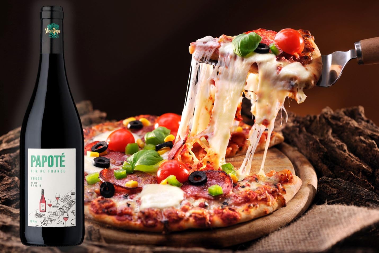 PAPOTÉ - Vin Rouge - Vin de France à 10% vol - Lot de 6 bouteilles x 75 cl
