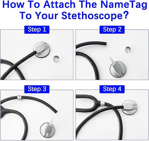 Miniatura 8 de bellblow Stethoscope Charms Personalized, Custom ID Name Tag for Stethoscope, Engraved Stethoscope Name Tag EMT Medical Caduceus, Stethoscope Id