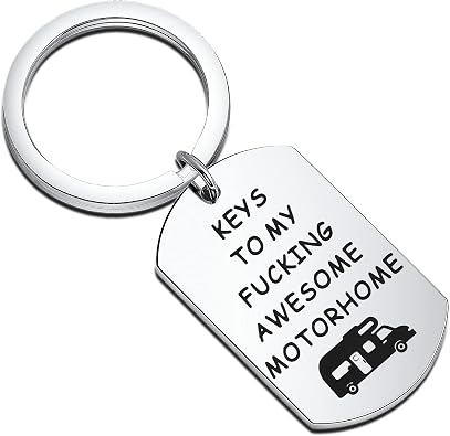 TIIMG Motorhome Keychain Camper Keychain RV Gifts Stainless Steel