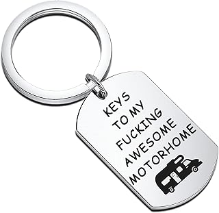 TIIMG Motorhome Keychain Camper Keychain RV Gifts Stainless Steel