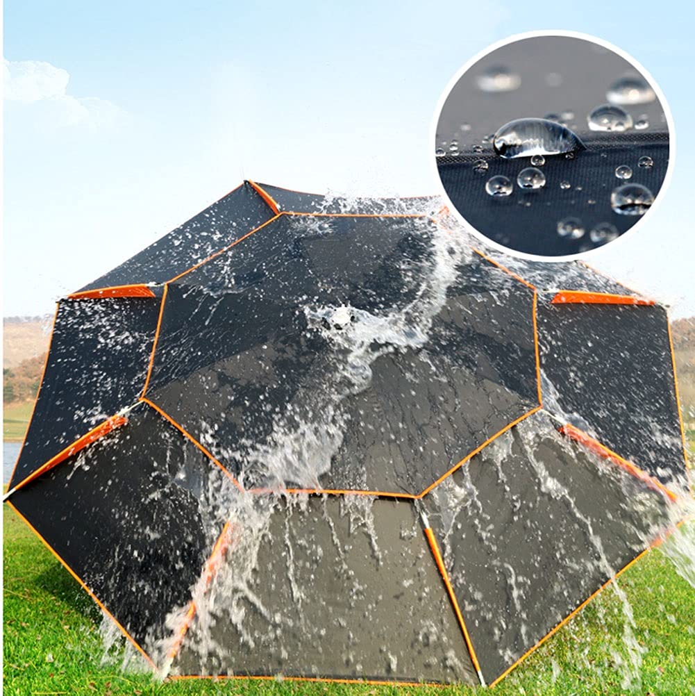 Parasol Anti-UV - Parasol de Plage - Inclinable - Réglable - Camping - la randonnée - Piscine - Parapluie de Pêche Pliable Noir (Size : 260CM/8.5ft)