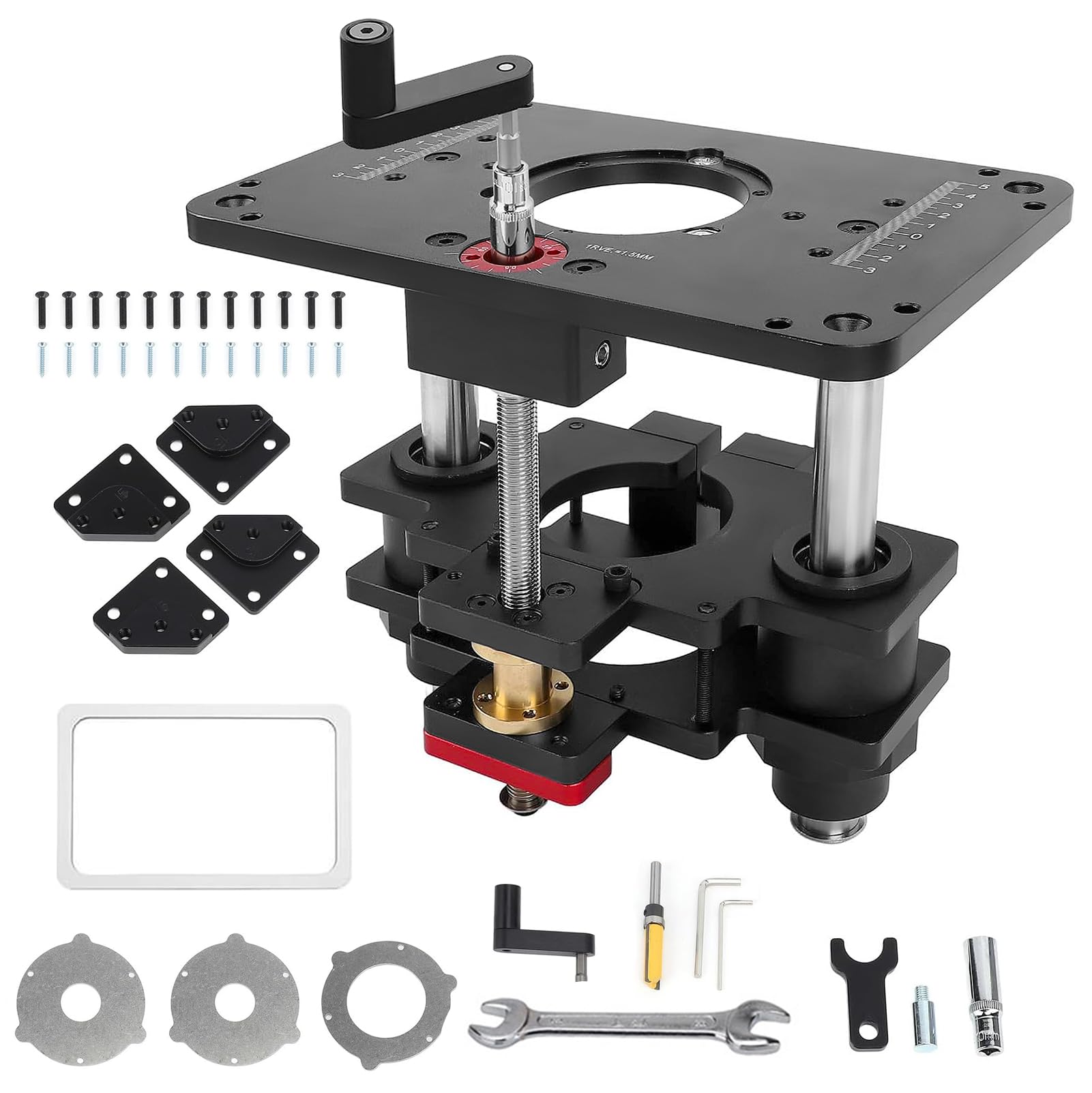 Oberfräsenhebetisch, Trimmen Maschine Invertiert Hubtisch Frästisch | Router Tisch Lift Kit,Trimmmaschine Inverted Lifting Table Router Lift, Holzbearbeitung, 65mm, für RT0700C/RT0702C/DRT50