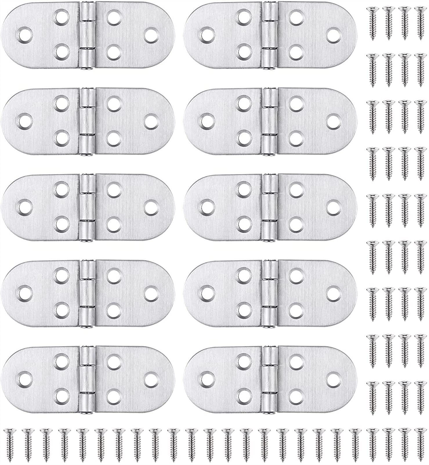 Nvsfzgiyg One Color 10Pcs Zinc Alloy Flat Hinge Cabinet Door Folding Dining Table Flip Concealed Round