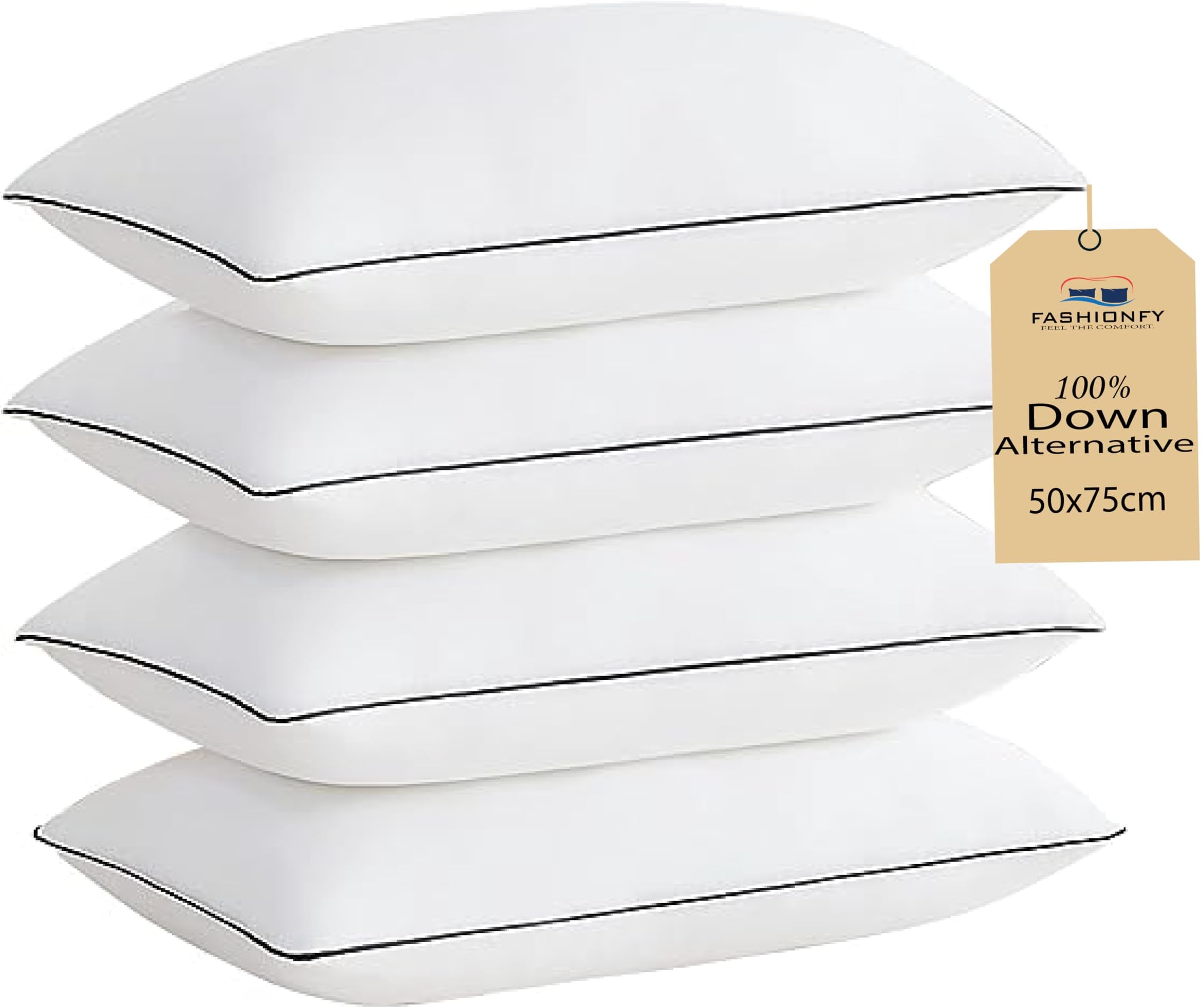 Bed Pillows set of 4-Hotel Pillows for Sleeping-Queen Size Soft and Supportive Bed Pillow for Side and Back Sleepers, Down Alternative Pillows (Queen 50x75- Pack 4)