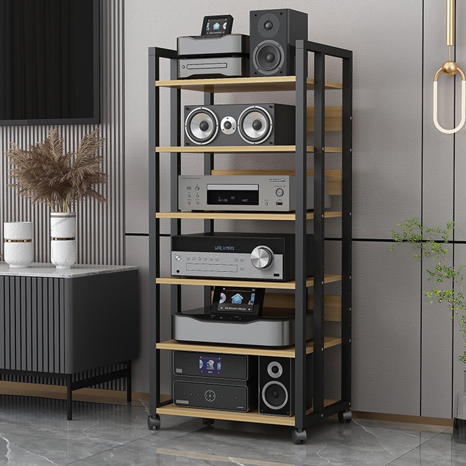 Meuble multimédia AV vertical pour organiser vos composants stéréo sans encombrer