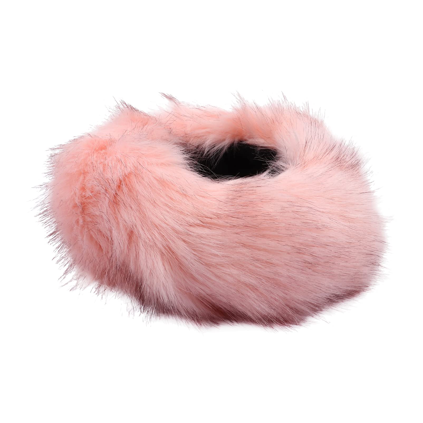 Beatifufu Pink Faux Fur Hat Earmuffs Women's Winter Warm Headband Hood Comfortable and Stylish