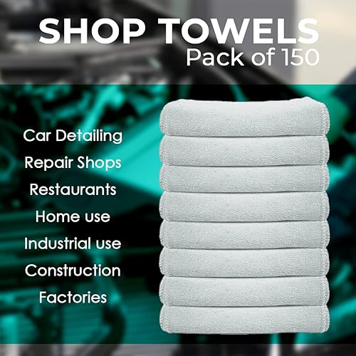 Miniatura 7 de Avalon Towels Cotton Shop Trapos Paquete de 100 trapos de limpieza de 12 x 14 pulgadas Toallas absorbentes y toallas de limpieza multiusos para