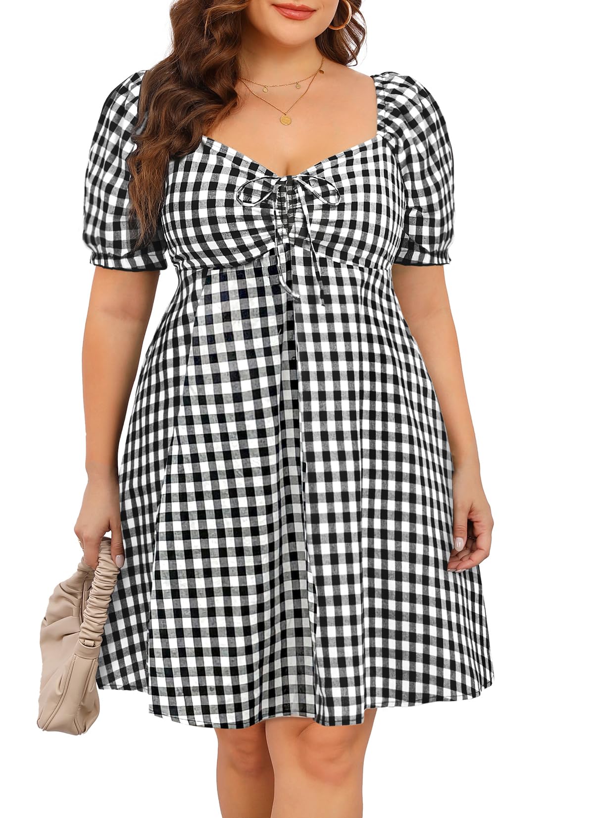Pinup Fashion Puff Sleeve Dress