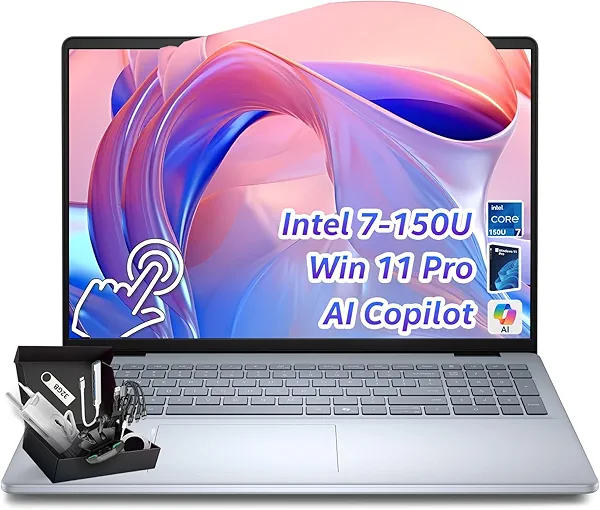 Dell Inspiron 16 Touchscreen Business Laptop – Intel Core 7-150U (10-Core, Up to 5.4GHz), 16 Inch FHD+ IPS, Wins 11 Pro, AI Copilot, Backlit KB, Fingerprint Reader, with Accessory Kit (64GB RAM | 2TB)