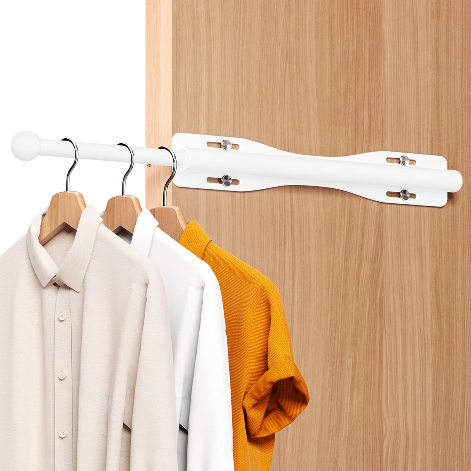 Photo 1 of 12" Valet Rod For Closet Pull Out Slide Out Adjustable Heavy Duty Valet Rod For Closet, Laundry Room, Bedroom, Bathroom(White)