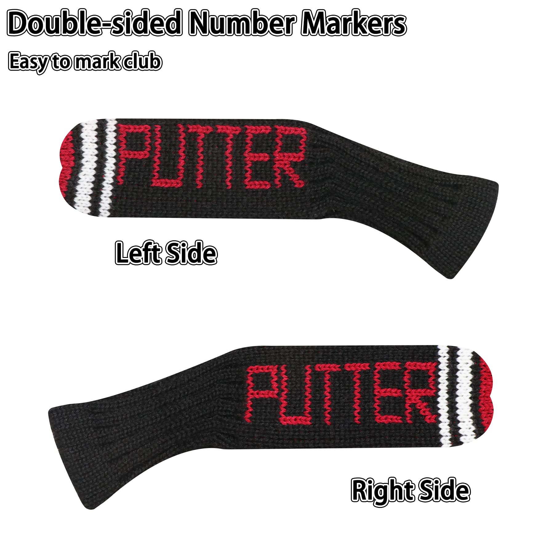 LeFeng Golf Blade Putter Cover - Knitted Ping Putter Head Cover - Premium Lightweight and Durable Material - Multiple Personalized Patterns - Perfect for Most Blade Putters(Black Putter)