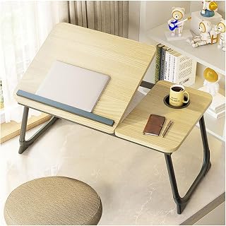 Laptop Desk,Bed Low Table,Lap Desk Laptop Stand,folding bed table for laptop,Laptop Desk for Bed,Can be used for dining, studying, reading and working.(Yellow walnut) (White Maple)