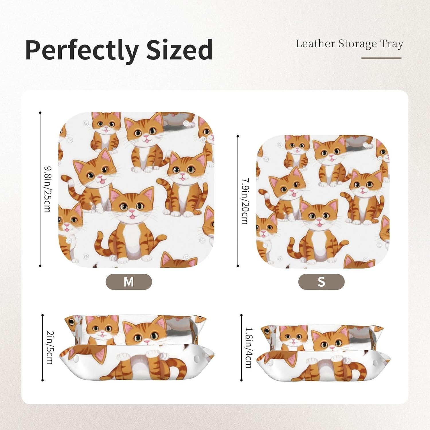 Cute Kitten Personalized Leather Storage Tray, Desktop Storage Box, optimize Space Management image 5