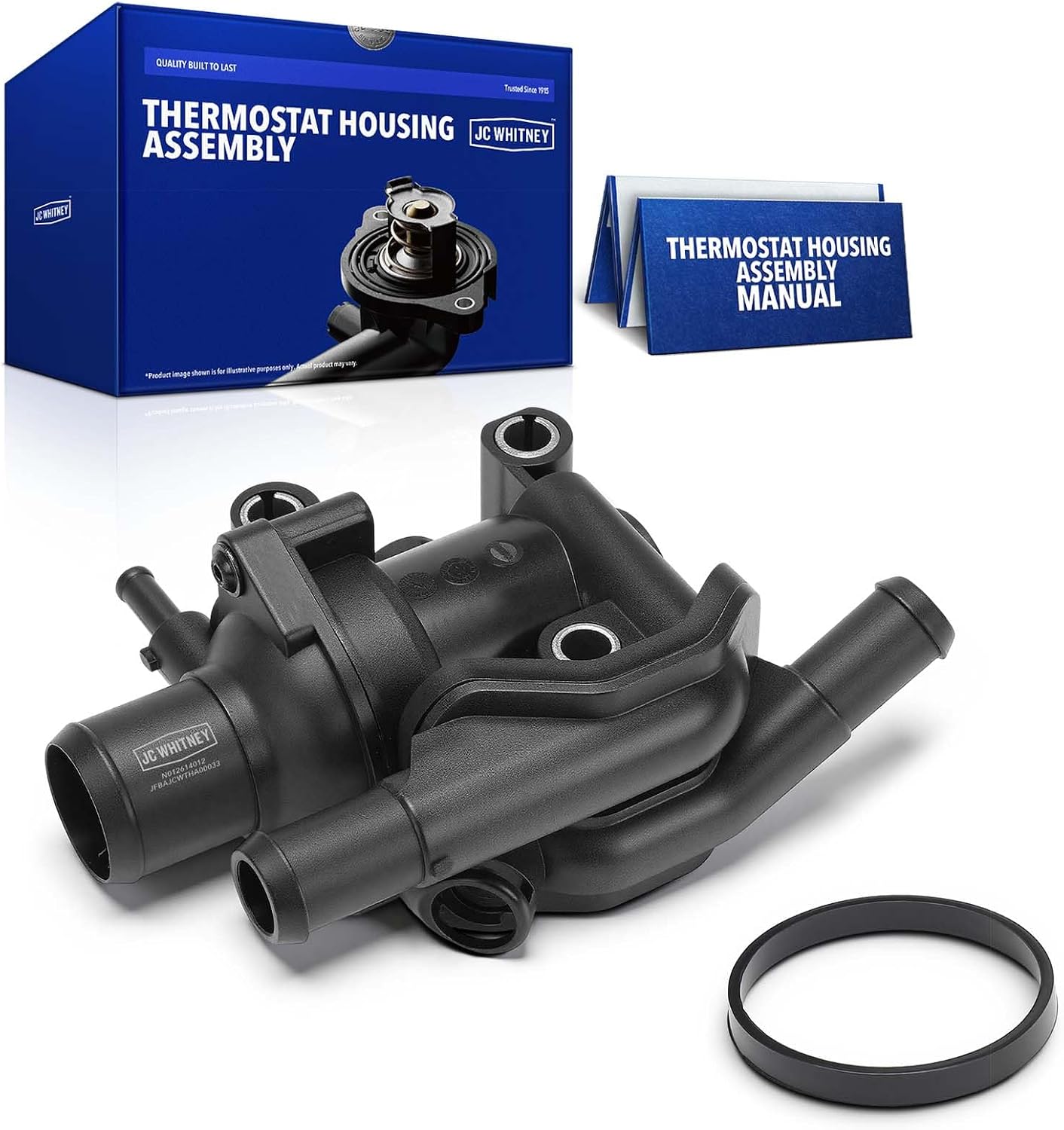 JC Whitney JFBAJCWTHA00033 Engine Coolant Thermostat Housing Assembly - Compatible with Ford Escape 2001-2004, Focus 2000-2004, Mazda Tribute 2001-2004 - 2.0L