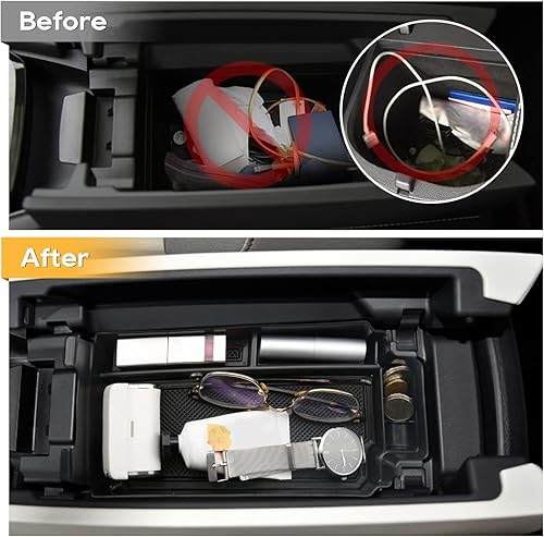 Miniatura 2 de LFOTPP Organizador de consola central para 2021 2022 Nissaan Roguee T33 Reposabrazos de coche secundario, bandeja organizadora de gafas de sol,