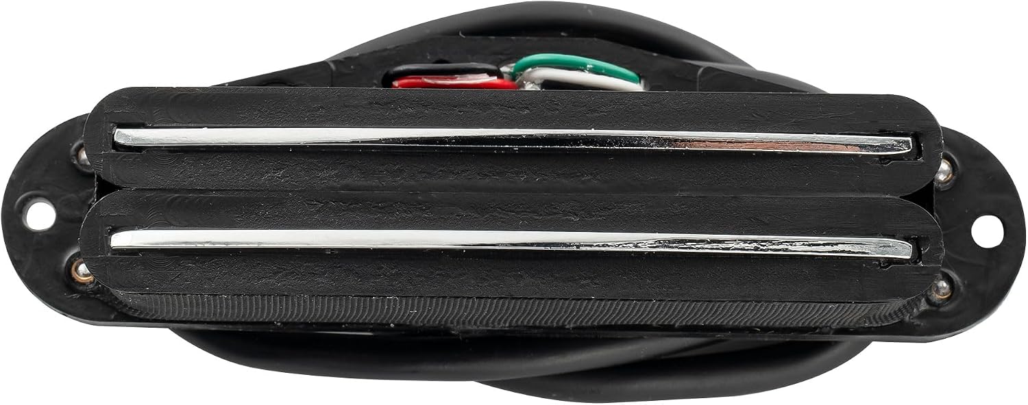 Musiclily Basic Ceramic Single Coil Sized Humbucker Black with Chrome Rails image 5