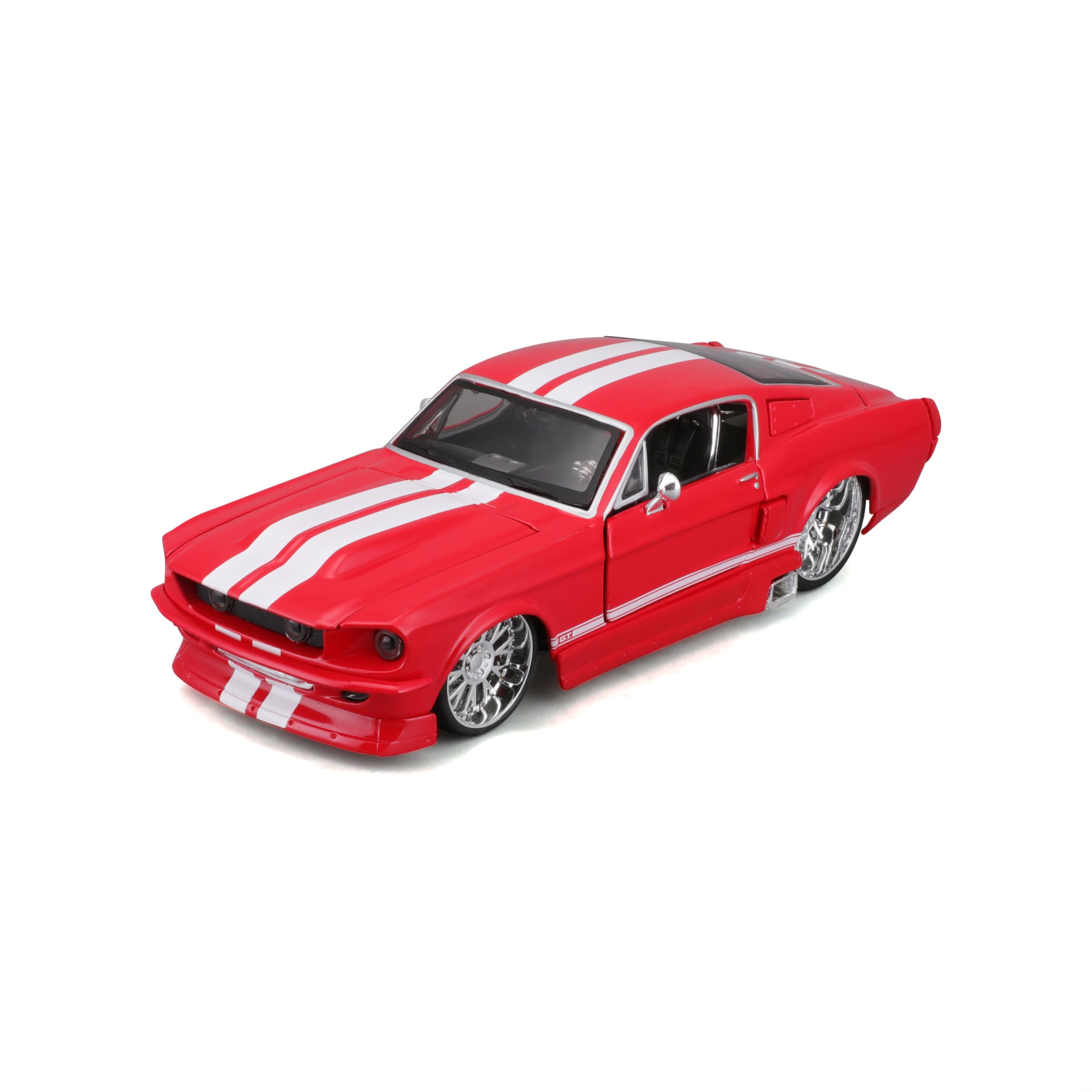 Welly Ford Mustang GT 1967 Coupe – Échelle 1/24 – Die-cast Métal Rouge, Portes Ouvrantes, Boîte D'origine