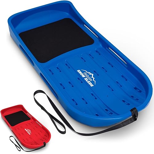 GoSports 2 Person Premium Snow Sled - Choose Red or