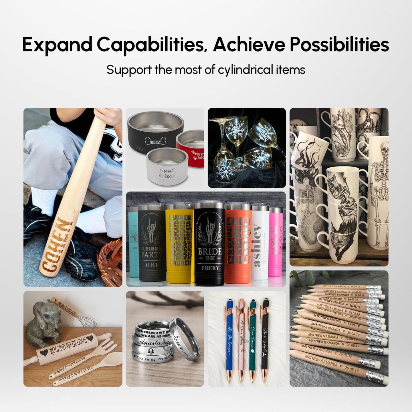 AlgoLaser Rotary Roller for MK2–Y-Axis Rotary Module for Cylindrical Object Engraving–Compatible with LightBurn, LaserGRBL–(No Engraving Tool Included)