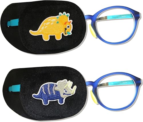 Astropic 2 parches para los ojos para niños  Parche de ojo de dinosaurio para niños para gafas  Parches médicos para los ojos para niños con ojo
