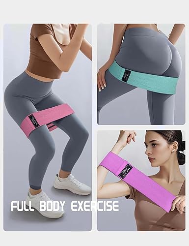 Miniatura 8 de Bandas de resistencia para entrenar cadera y piernas, juego de bandas de tela para glúteos, bandas de ejercicio anchas para mujeres y hombres, juego