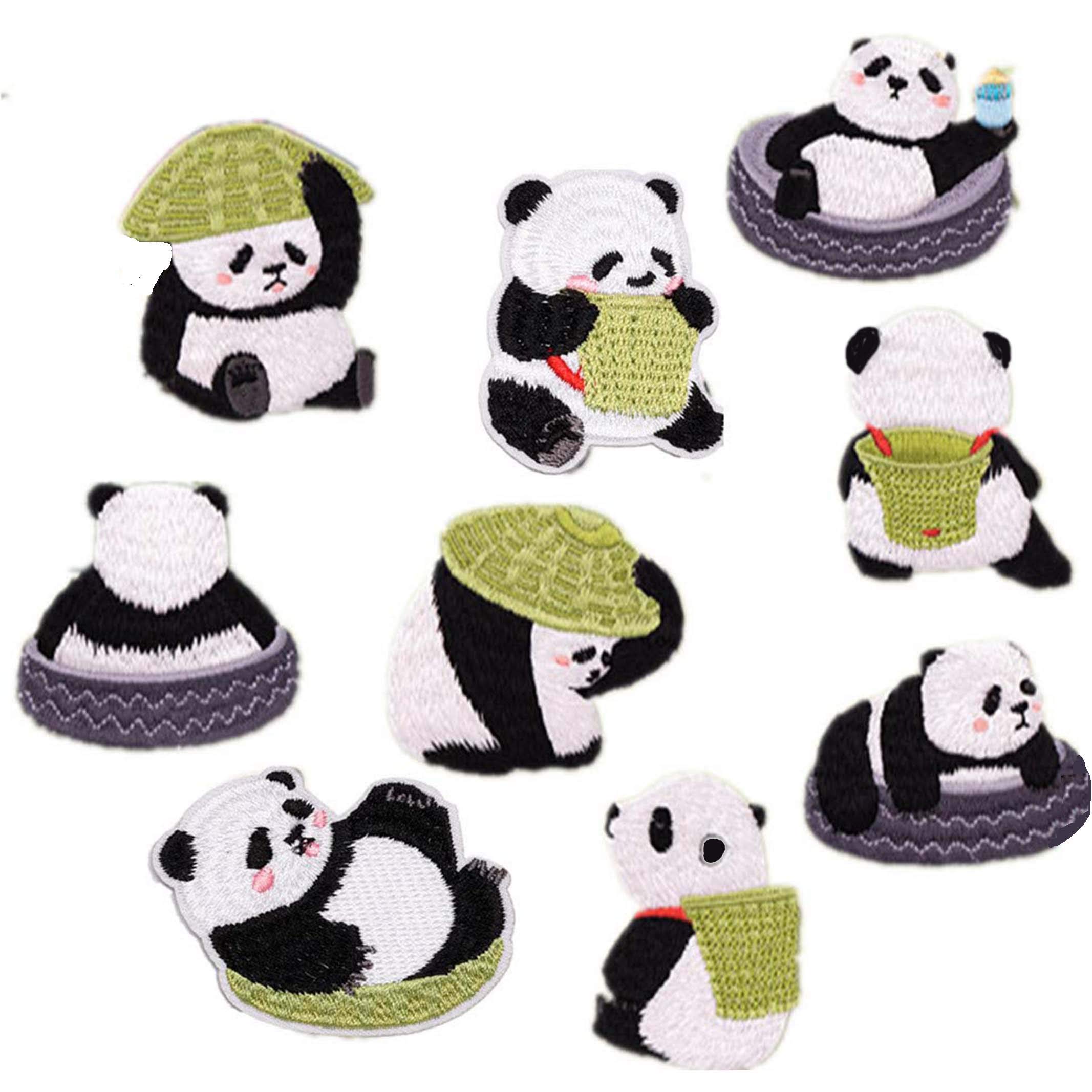 Amazon.co.jp: (LOLO import) パンダ 刺繍 アイロン ワッペン