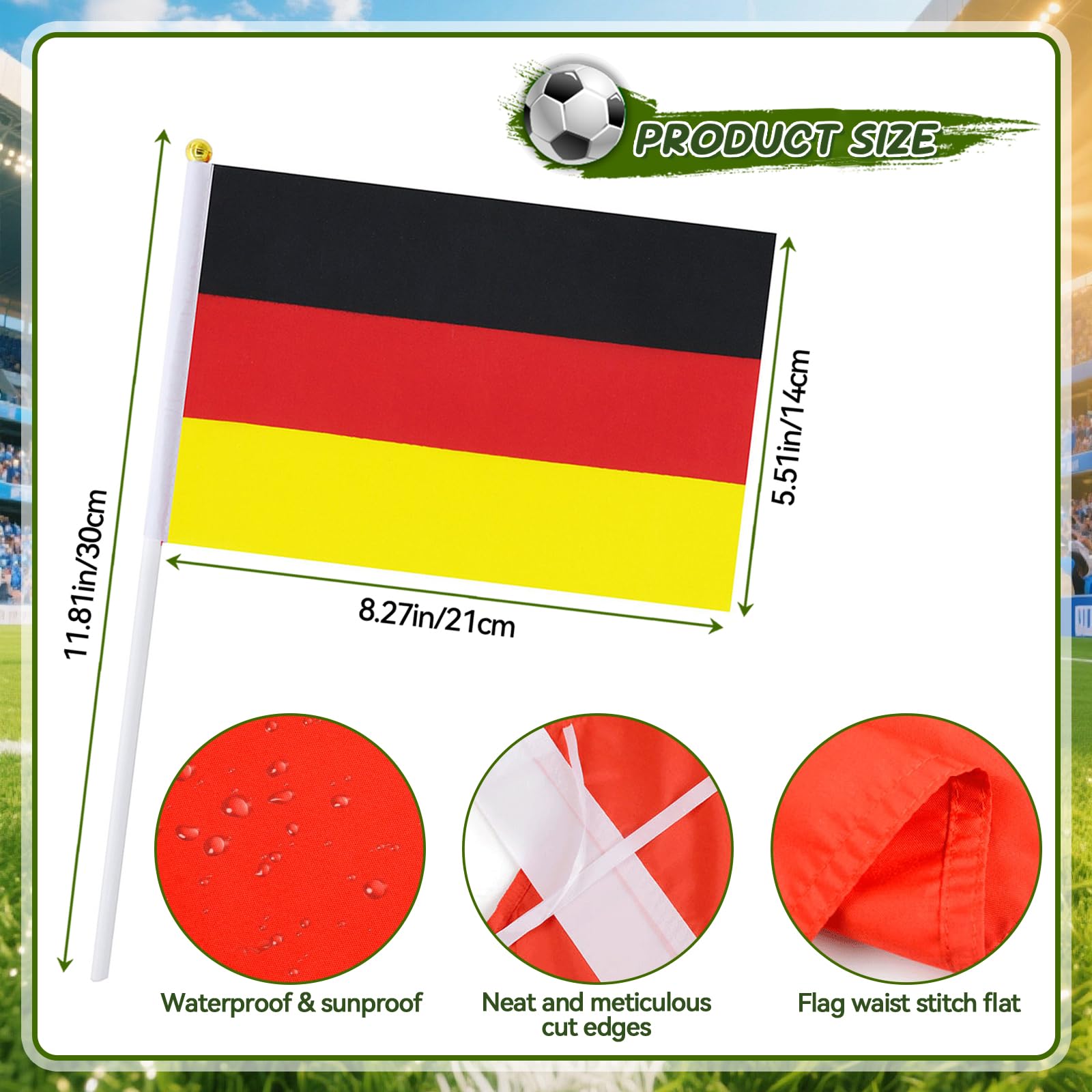 Coupe du Monde 2026 Drapeaux Kit 32 Pays 14x21cm Tissu Polyester Double Face Décorations Football