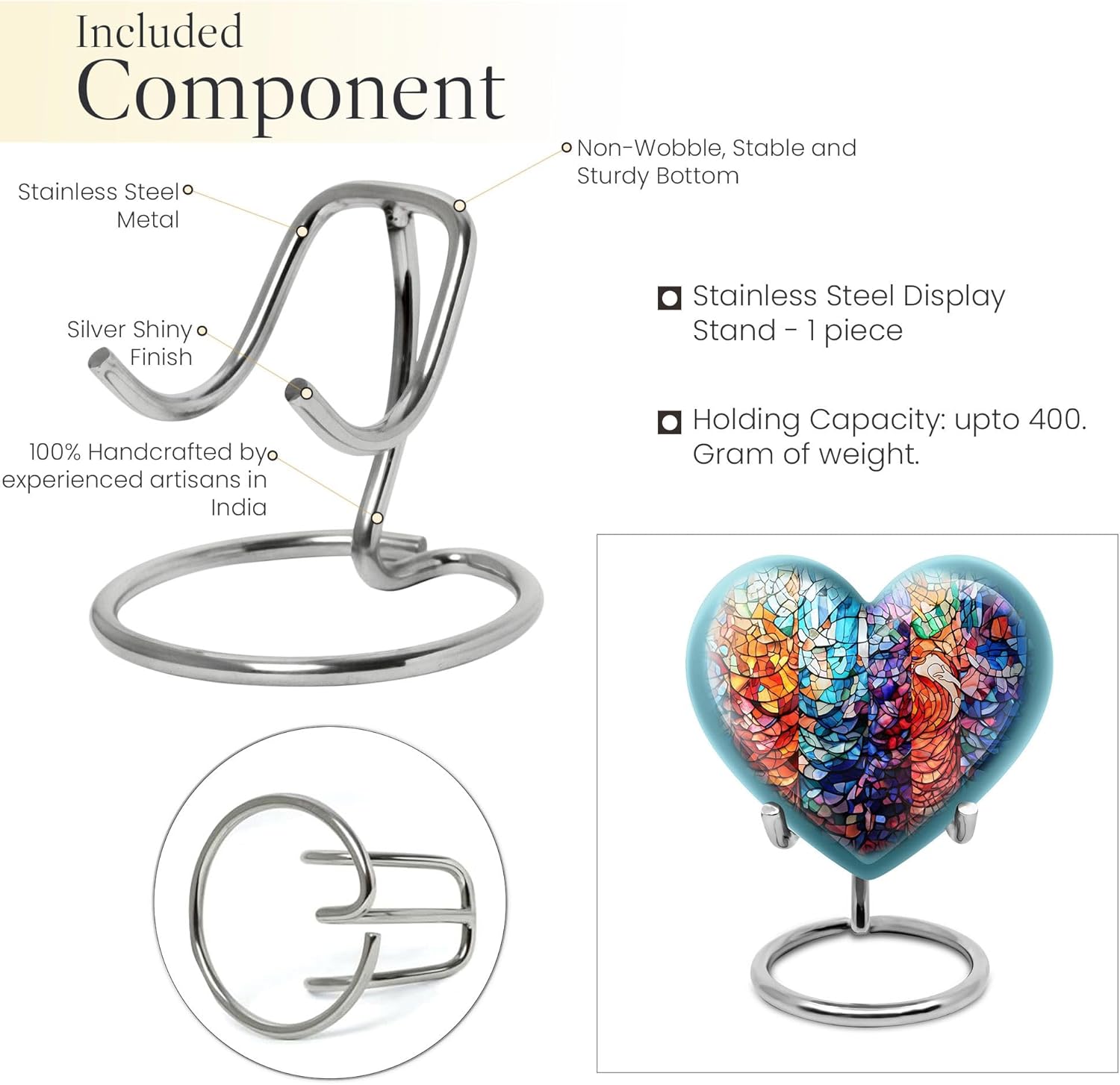 Heart Shaped Marble Design Funeral Urn Set - Large Urn for Human Ashes Adult Male Or Female with Matching Mini Keepsake Urns - Cremation Urns for Ashes, Burial Memorial Containers - Set of 2