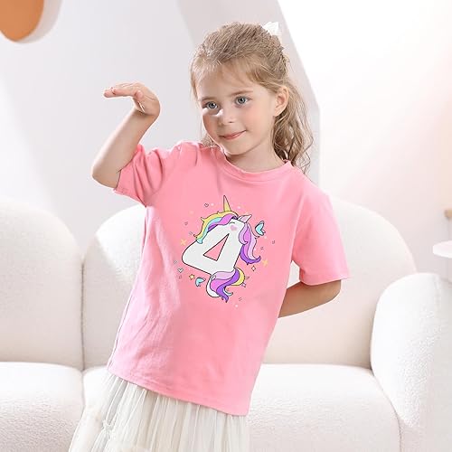 Miniatura 2 de Camisetas de cumpleaños de unicornio para niñas de 1 a 6 años de edad, divertidas camisetas para bebés y niñas, trajes de 1, 2, 3, 4, 5, 6