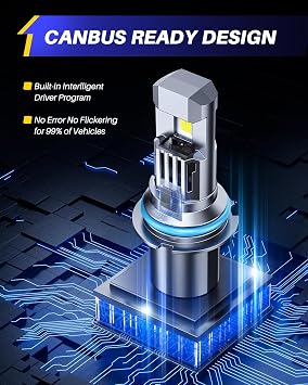 AUTOONE 9007 LED Bulbs, 70000LM HB5 Light Replacement 1:1 Halogen Size Fog Lights, Plug-N-Play, IP68 Waterproof