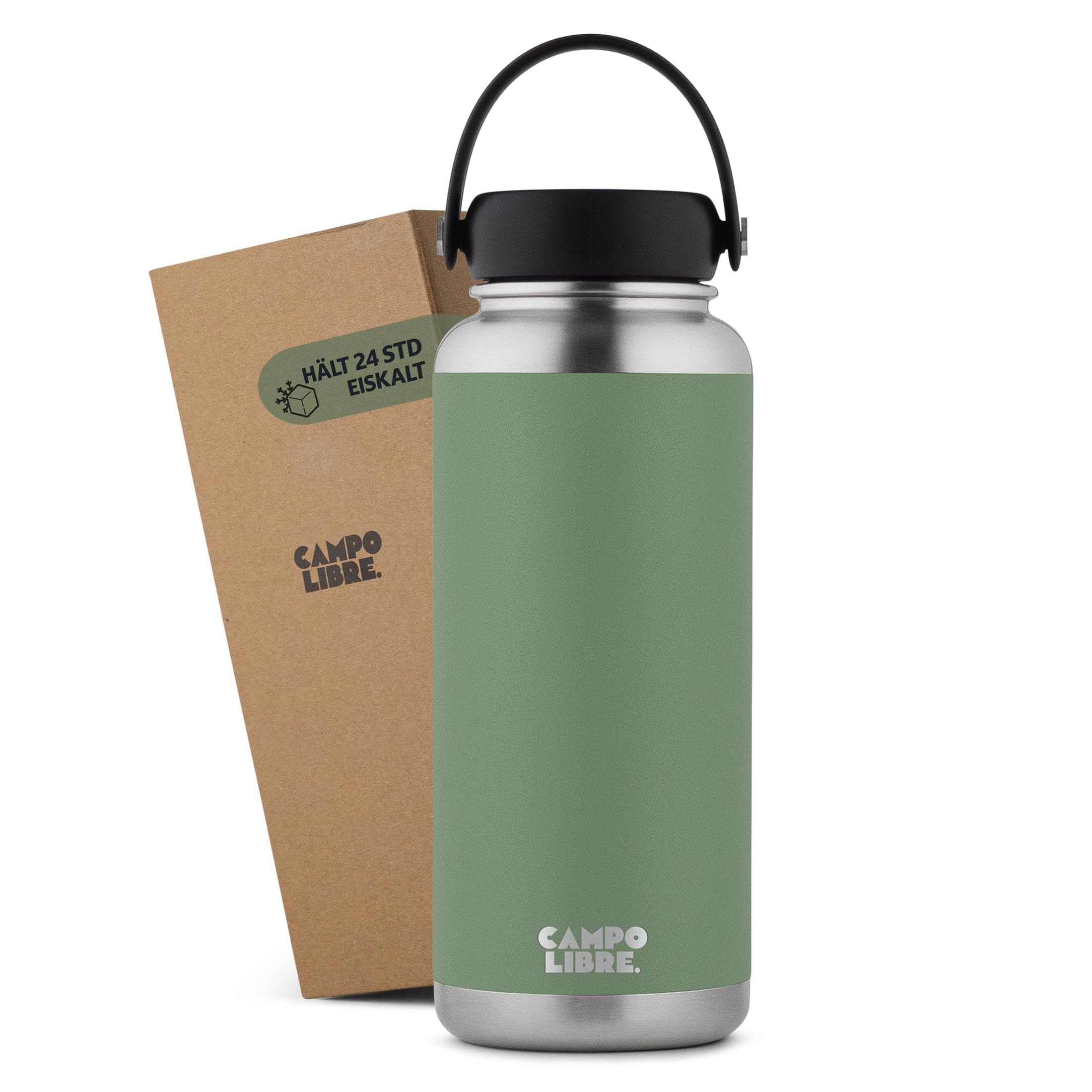 Campo Libre.® Umberto | Premium Edelstahl Thermoskanne 1l | 12h heiß/eiskalt | Thermosflasche | isolierte Trinkflasche | Auslaufsicher | Kohlensäure geeignet | spülmaschinenfest