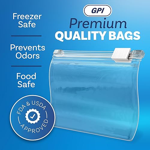 Vista 26 de GPI - Bolsas de almacenamiento de alimentos jumbo con cremallera deslizante, 12 x 15 pulgadas, 3 mil resistentes, extra grandes, fuertes y duraderas