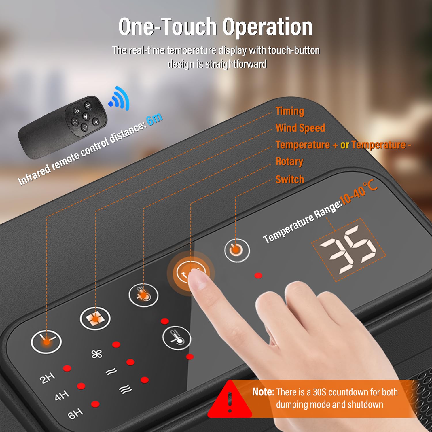 Chauffage Soufflant,Radiateur Soufflant Électrique 1500W PTC Chauffage D'appoint,3 Modes