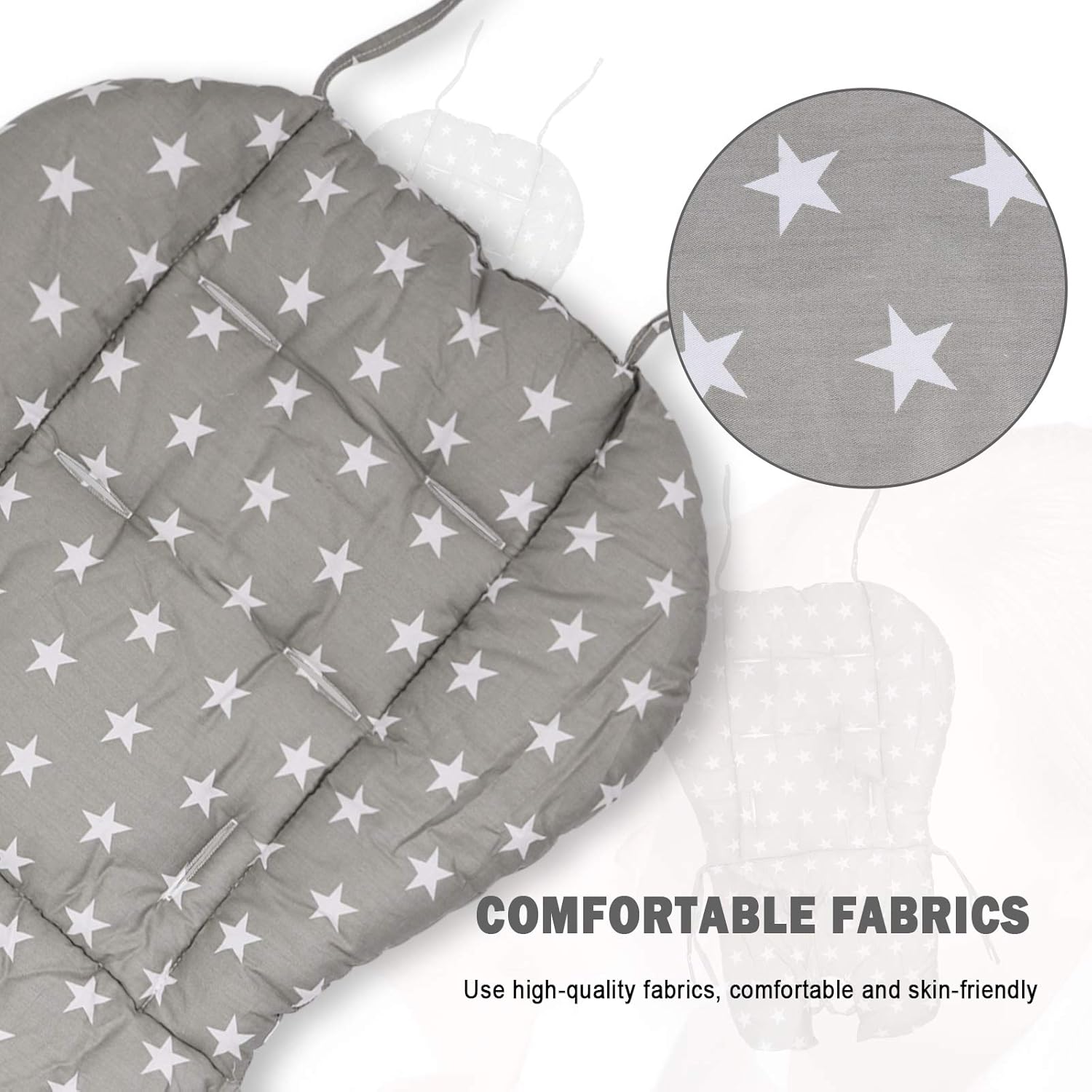 Tuciyke High Chair Cushion,High Chair Pad,Baby High Chair Seat Cushion Liner Mat Padding Cover Protection Pad for Baby Dining Chair(Gray Star)